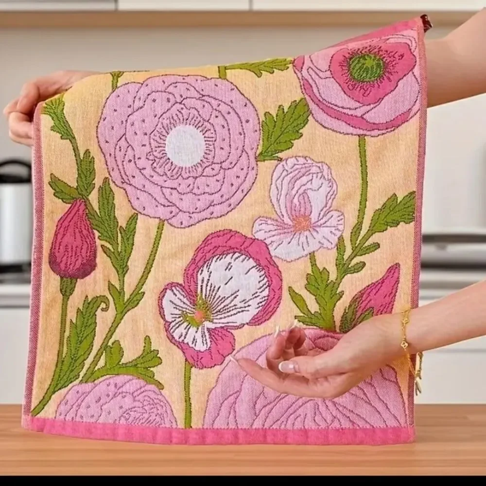 Floral Pink and Yellow Kitchen/ Bathroom Hand Towels 4pk
